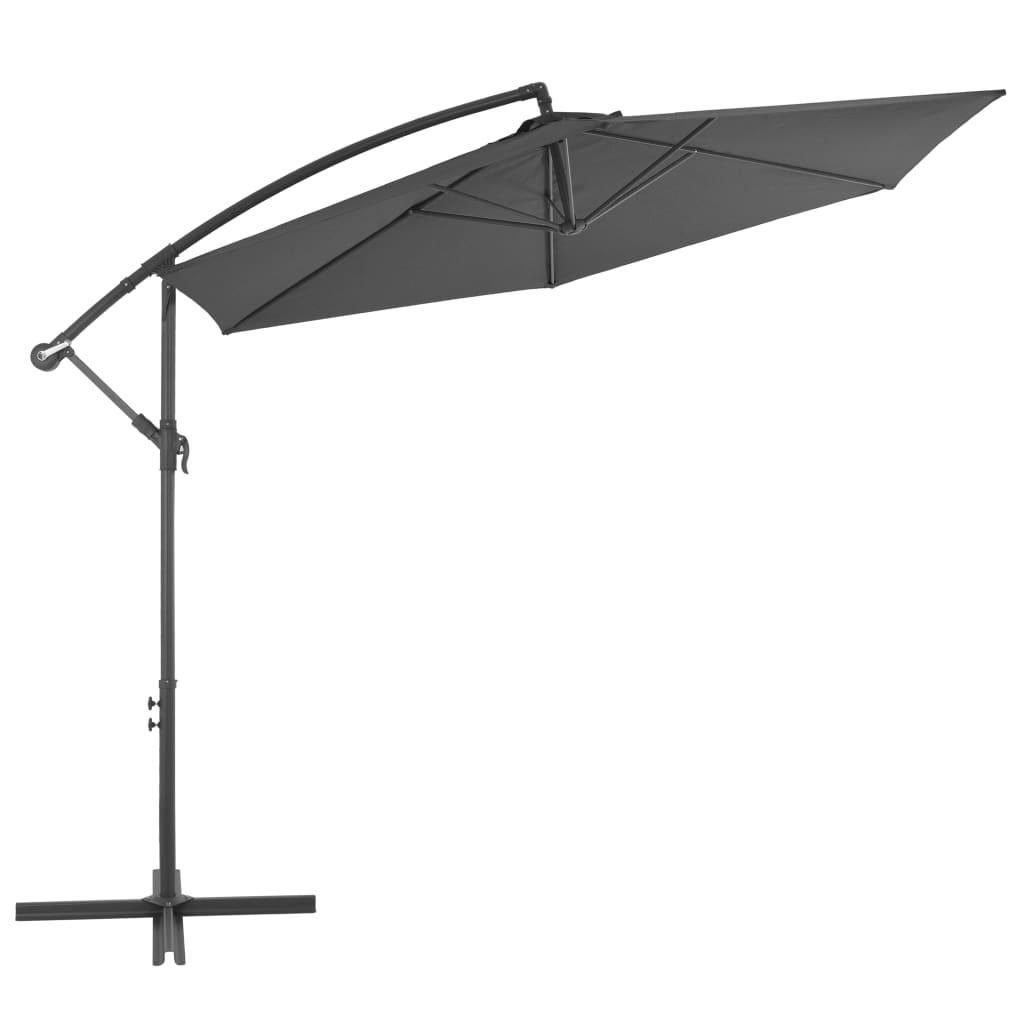 Parasol flotante Vidaxl con poste de aluminio 300 cm de antracita