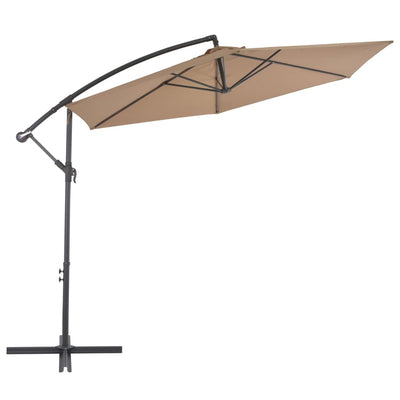 Vidaxl Parasolo galleggiante con polo in alluminio 300 cm Taupe