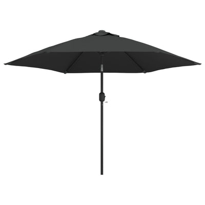 Vidaxl Parasol con illuminazione a LED e polo in acciaio antracite da 300 cm
