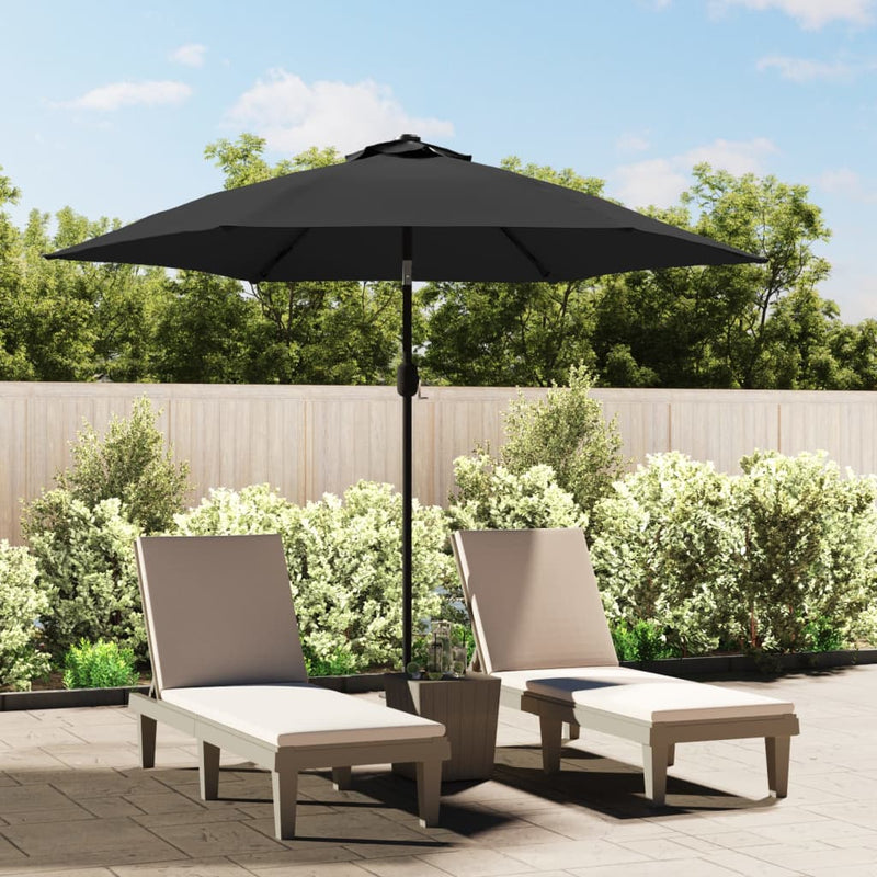 Vidaxl Parasol con illuminazione a LED e polo in acciaio antracite da 300 cm