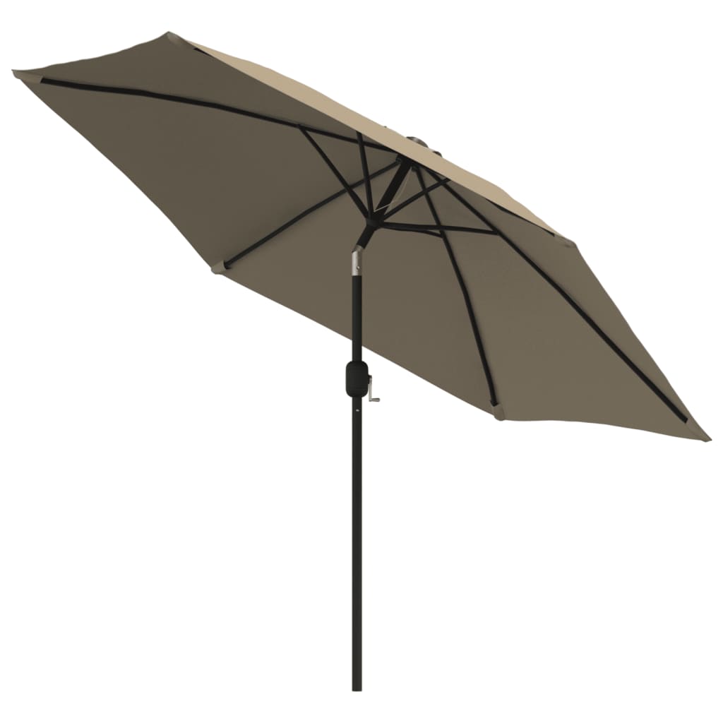 Parasol Vidaxl con iluminación LED y polo de acero de 300 cm de 300 cm