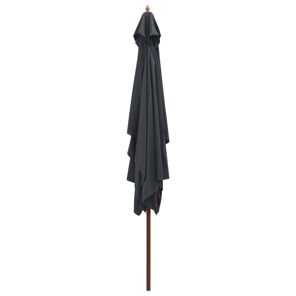 Ombrellone Vidaxl con palo in legno 200x300 cm antracite