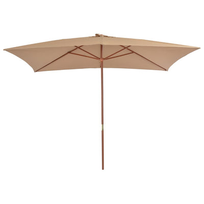 Vidaxl Parasol con polo in legno 200x300 cm taupe