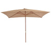 Vidaxl Parasol con polo in legno 200x300 cm taupe
