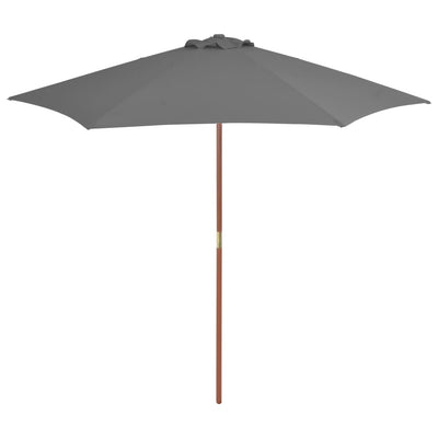 Vidaxl Parasol con polo in legno 270 cm antracite
