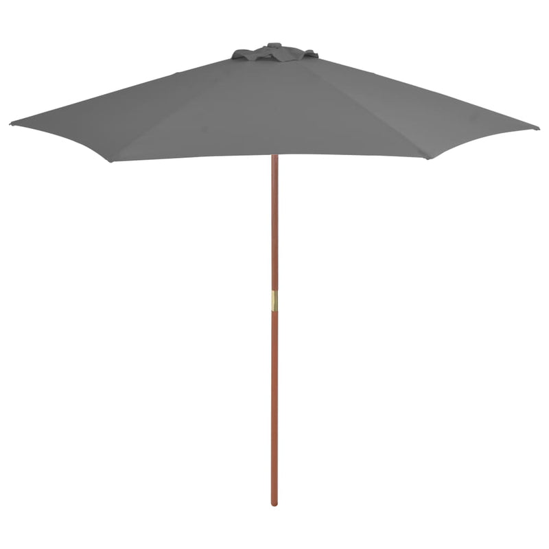 Vidaxl Parasol con polo in legno 270 cm antracite