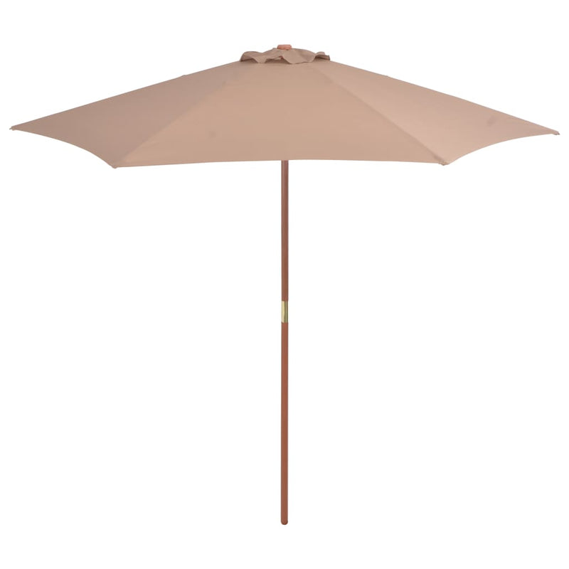 Vidaxl Parasol con polo in legno 270 cm taupe