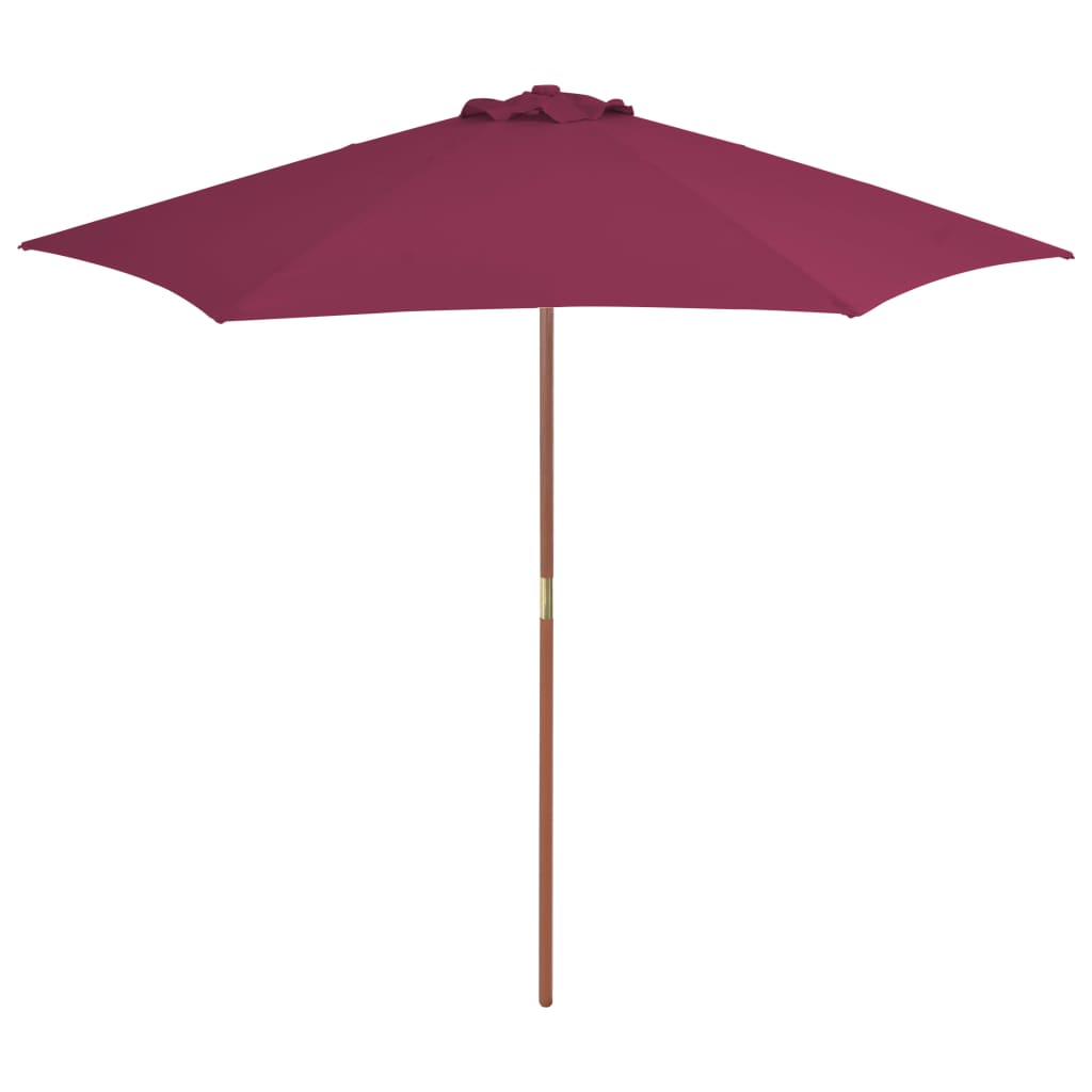 Parasol Vidaxl con poste de madera 270 cm Burdeos rojo