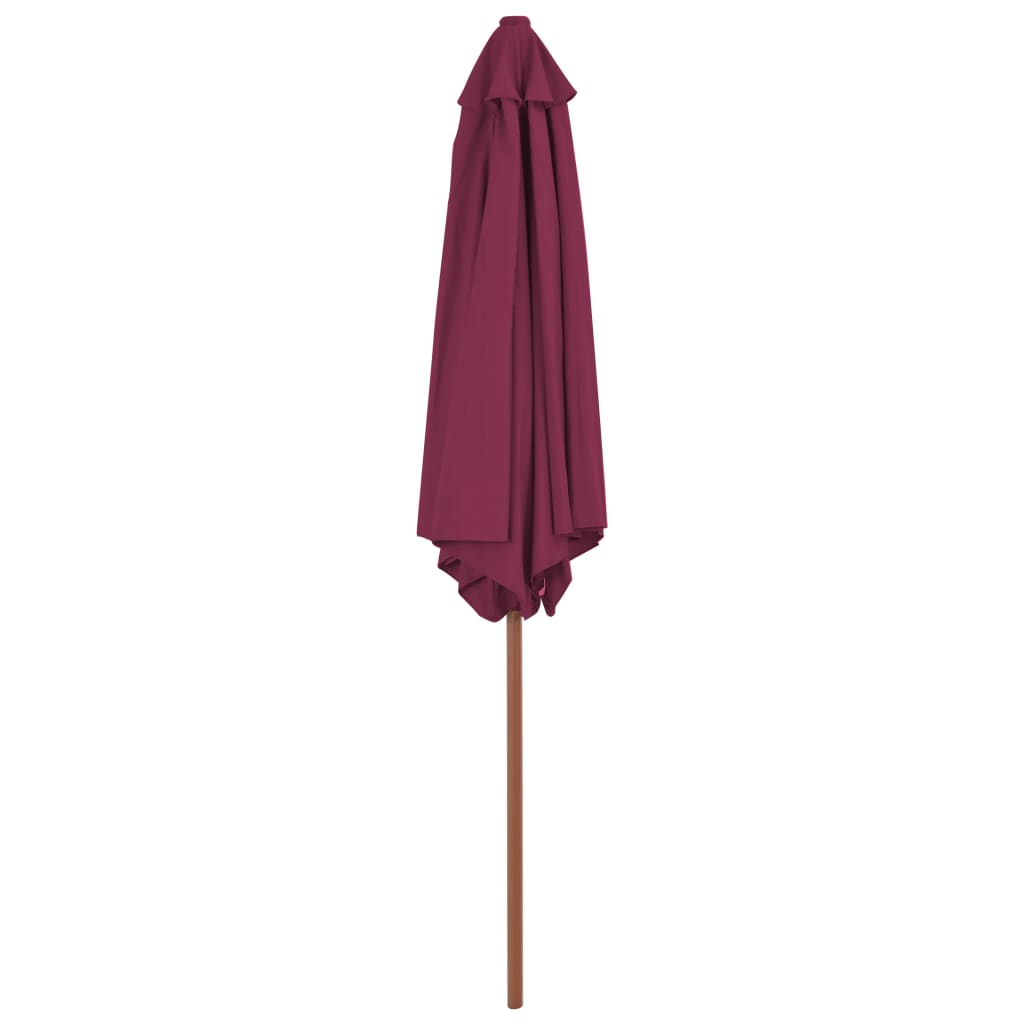 Parasol Vidaxl con poste de madera 270 cm Burdeos rojo