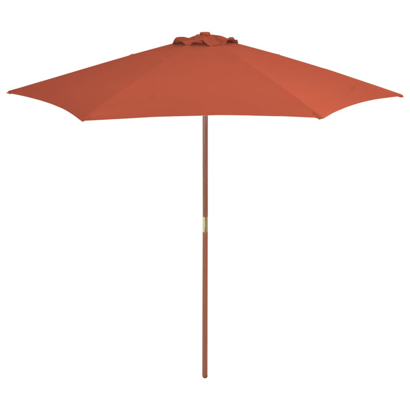 Vidaxl Parasol con polo in legno 270 cm Terracotta