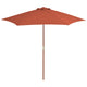 Parasol Vidaxl con poste de madera 270 cm terracota