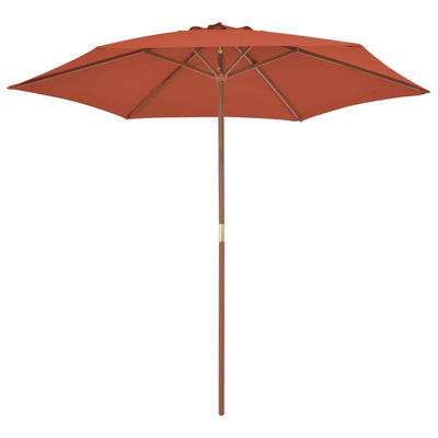 Vidaxl Parasol con polo in legno 270 cm Terracotta