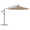 Parasol flotante de Vidaxl con topo de acero de iluminación LED 300 cm