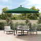 Parasol flotante de Vidaxl con iluminación LED y poste de metal de 350 cm verde