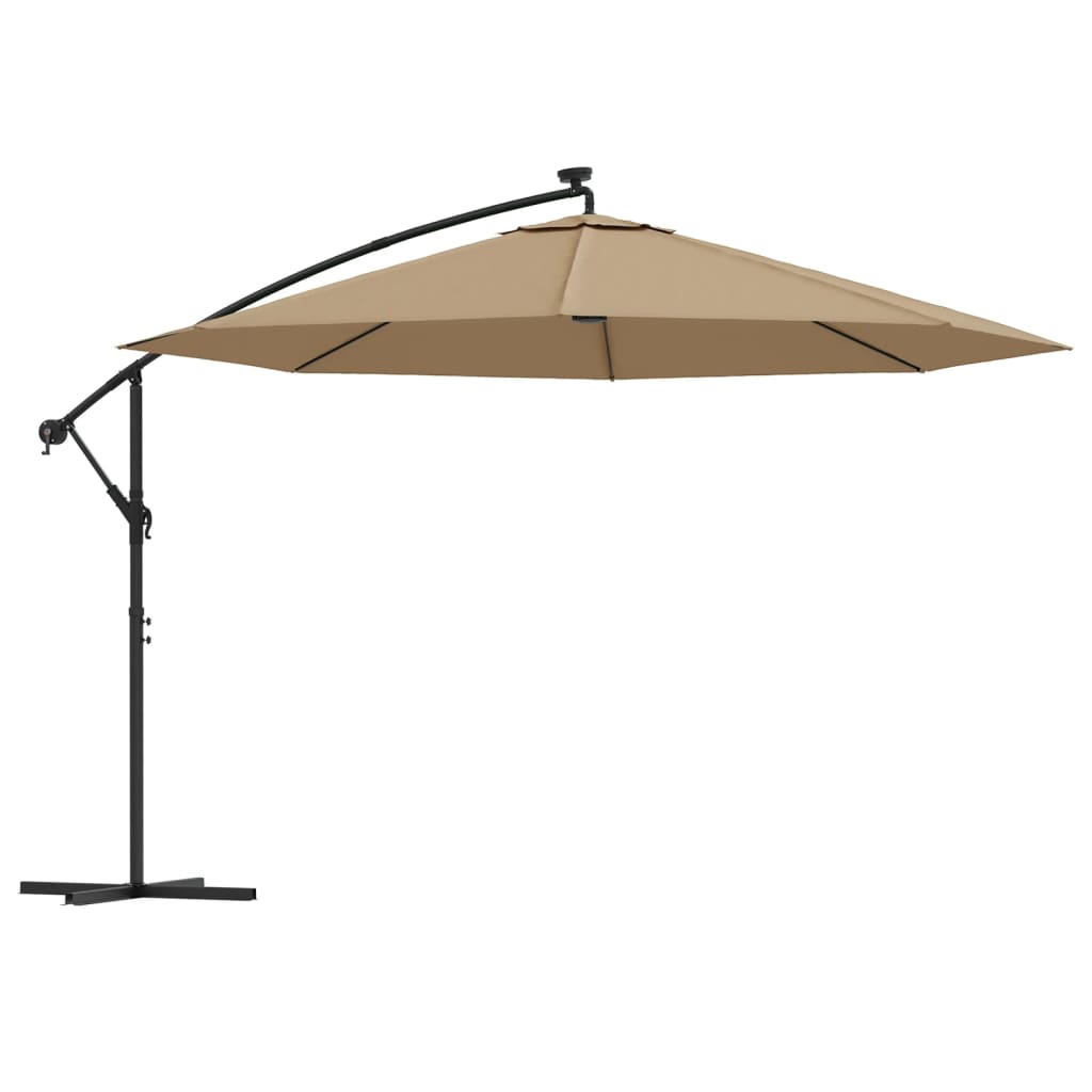 Parasol flotante Vidaxl con iluminación LED y polo de metal de 350 cm