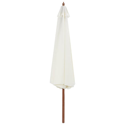 Vidaxl Parasol con palo in legno 350 cm di sabbia bianca