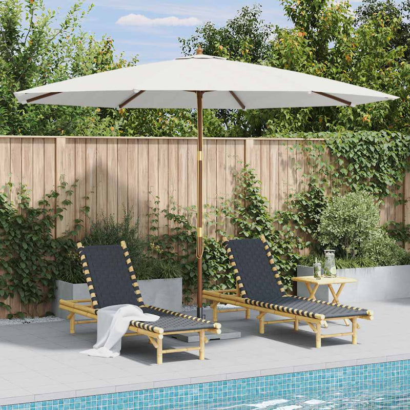 Vidaxl Parasol con palo in legno 350 cm di sabbia bianca