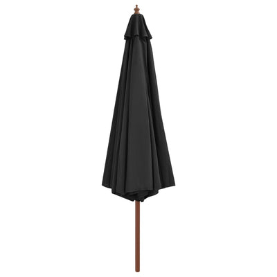 Vidaxl Parasol con polo in legno antracite da 350 cm