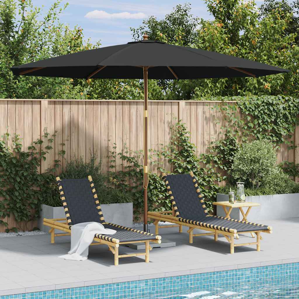 Vidaxl Parasol con poste de madera 350 cm de antracita