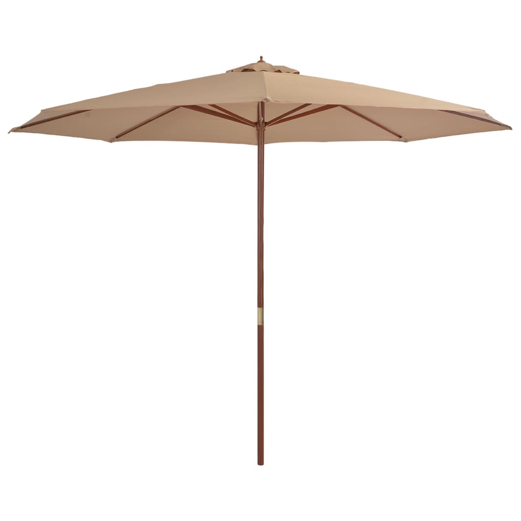 Vidaxl Parasol con polo in legno 350 cm taupe