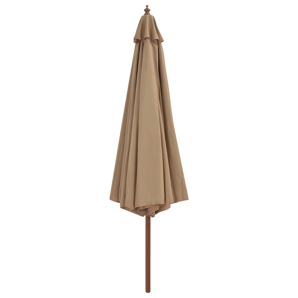 Vidaxl Parasol con polo in legno 350 cm taupe