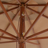 Vidaxl Parasol con polo in legno 350 cm taupe