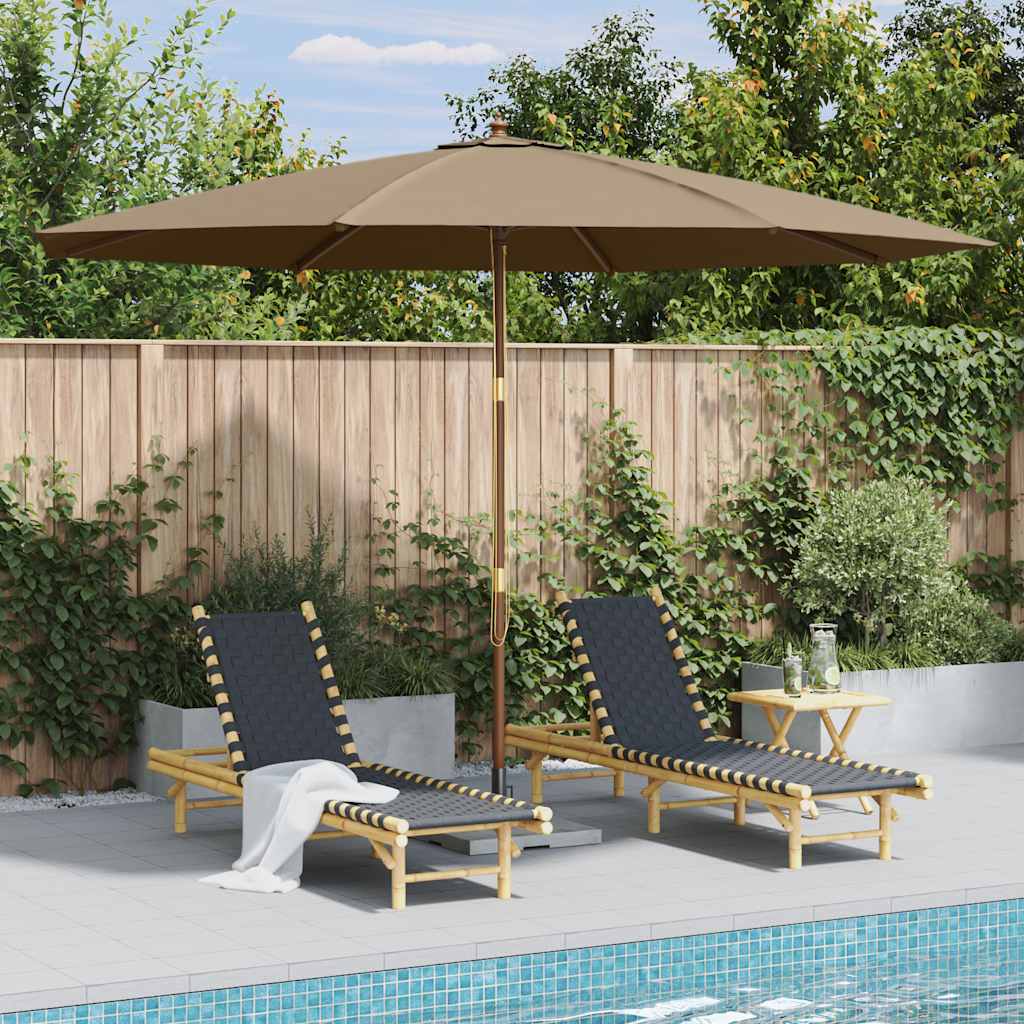 Vidaxl Parasol with wooden pole 350 cm Taupe