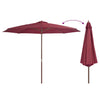 Vidaxl Parasol con palo in legno 350 cm Bordeaux rosso