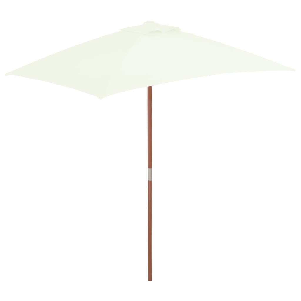 Vidaxl Parasol con polo in legno 150x200 cm sabbia