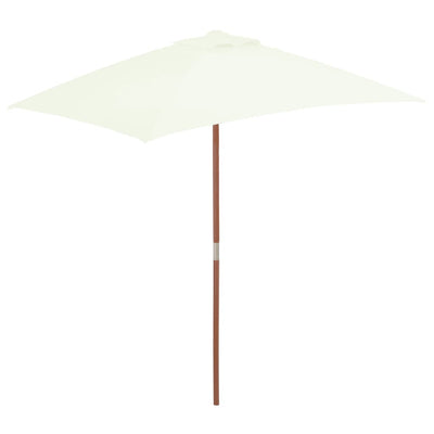 Vidaxl Parasol con polo in legno 150x200 cm sabbia