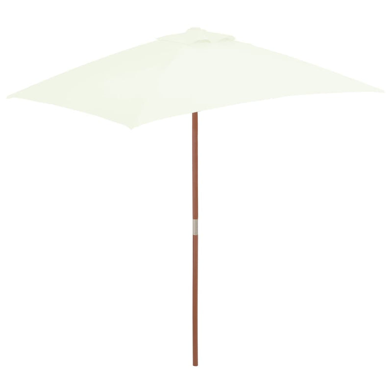Vidaxl Parasol con polo in legno 150x200 cm sabbia