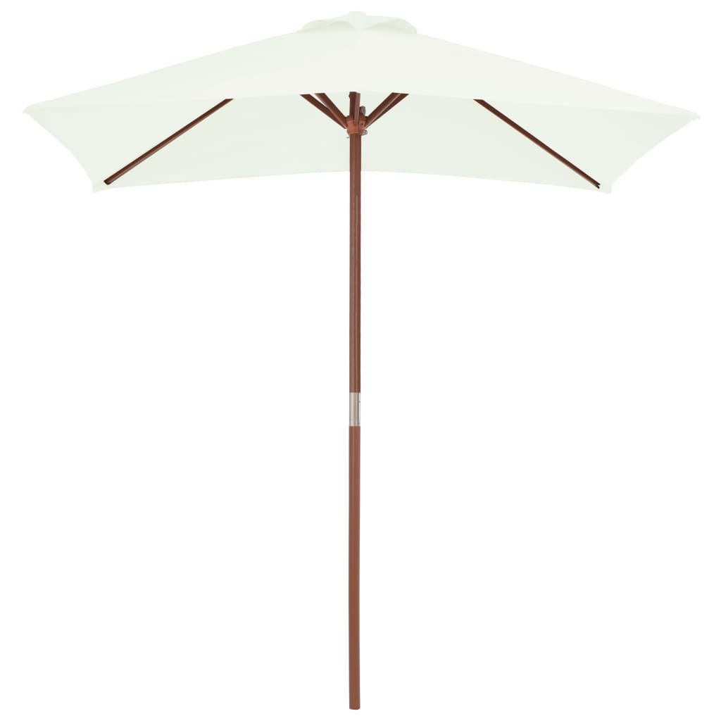 Vidaxl Parasol con polo in legno 150x200 cm sabbia