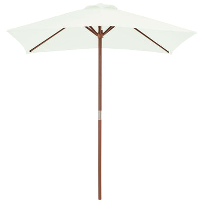 Vidaxl Parasol con polo in legno 150x200 cm sabbia