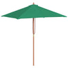 Vidaxl Parasol con poste de madera 150x200 cm verde