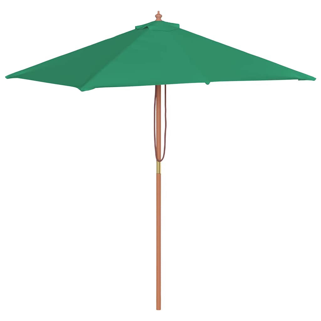 Vidaxl Parasol con poste de madera 150x200 cm verde