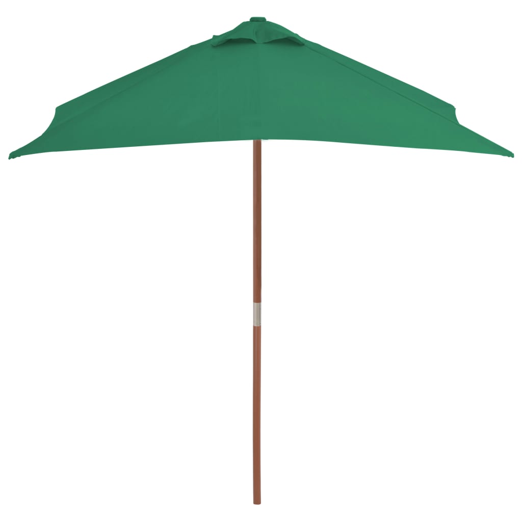 Vidaxl Parasol con poste de madera 150x200 cm verde