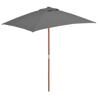 Vidaxl Parasol con polo in legno 150x200 cm antracite