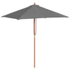 Parasol Vidaxl con poste de madera 150x200 cm antracita