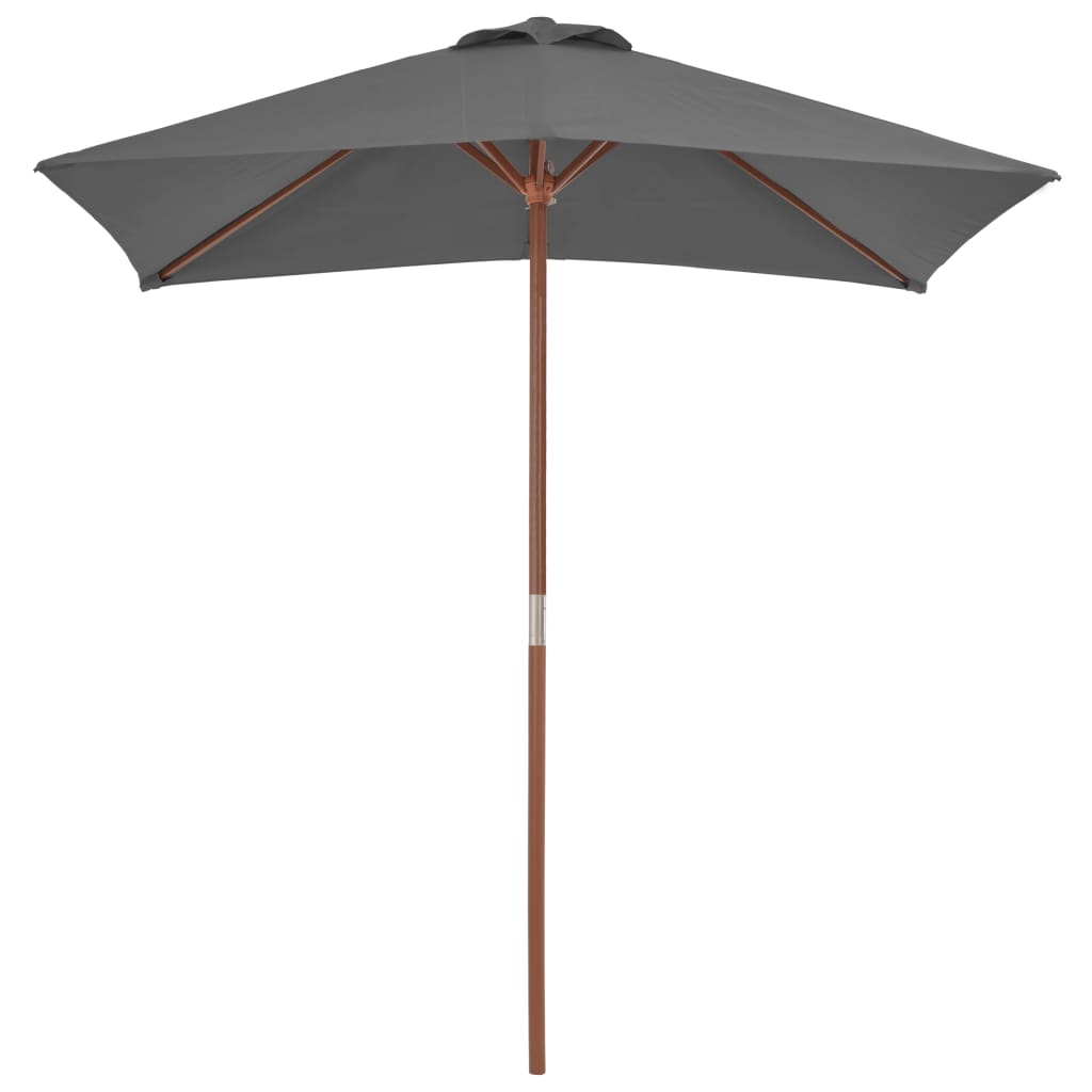 Parasol Vidaxl con poste de madera 150x200 cm antracita