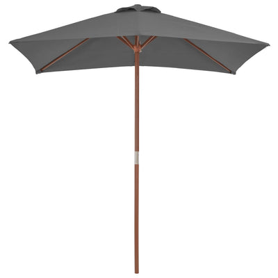 Vidaxl Parasol con polo in legno 150x200 cm antracite