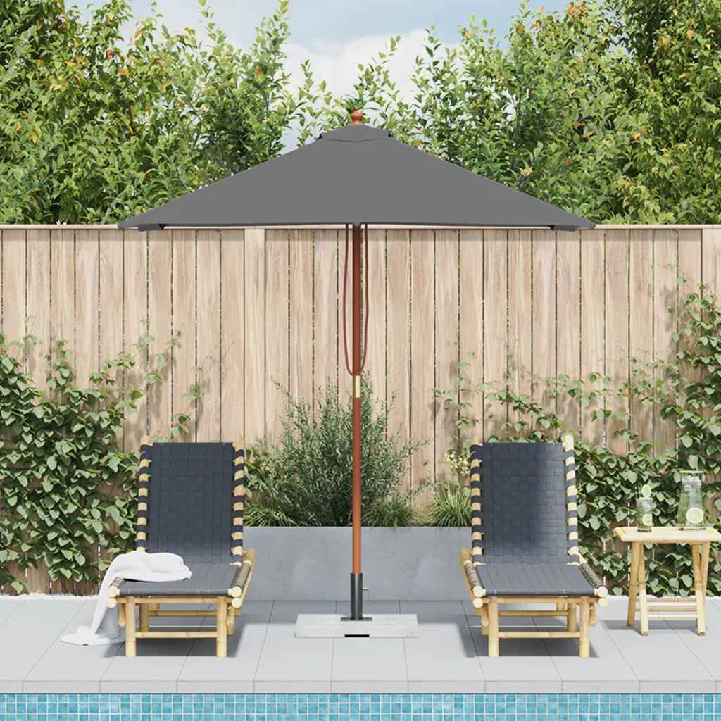 Parasol Vidaxl con poste de madera 150x200 cm antracita