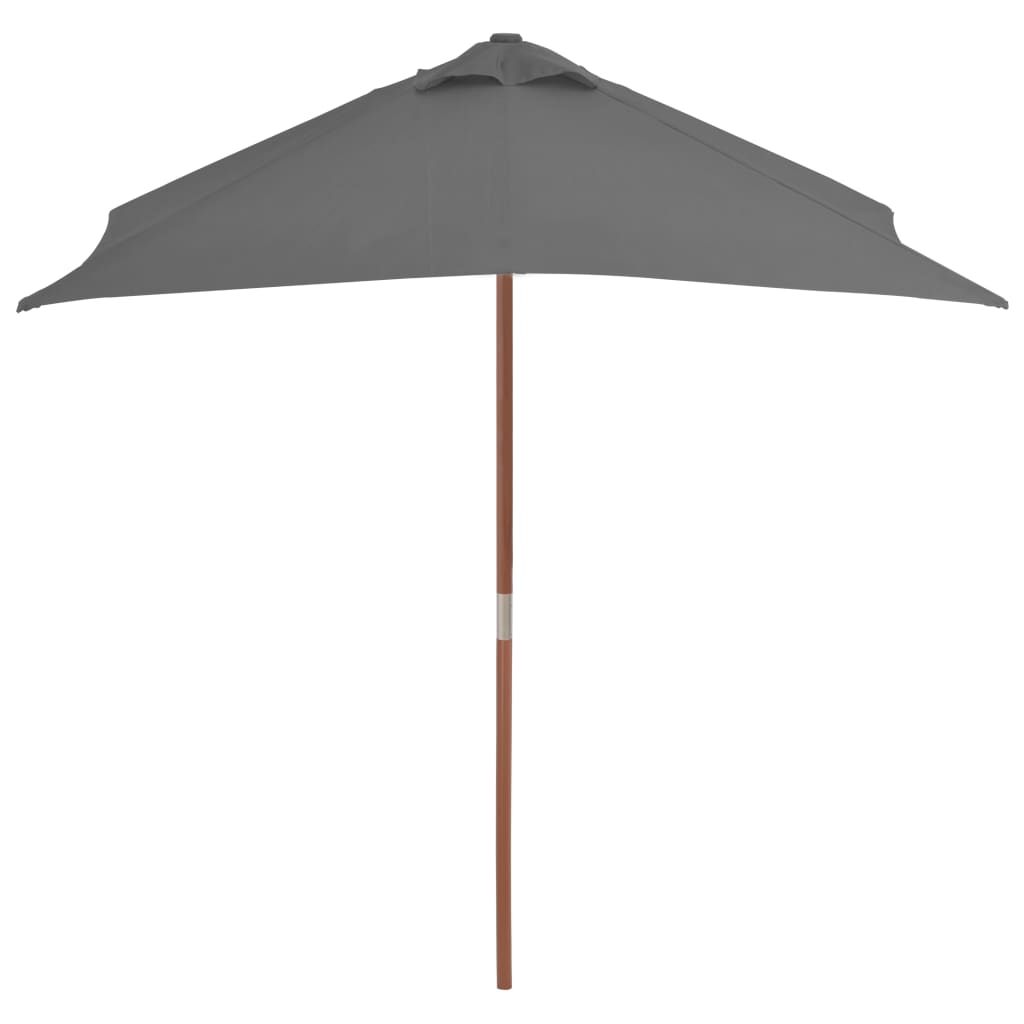 Parasol Vidaxl con poste de madera 150x200 cm antracita