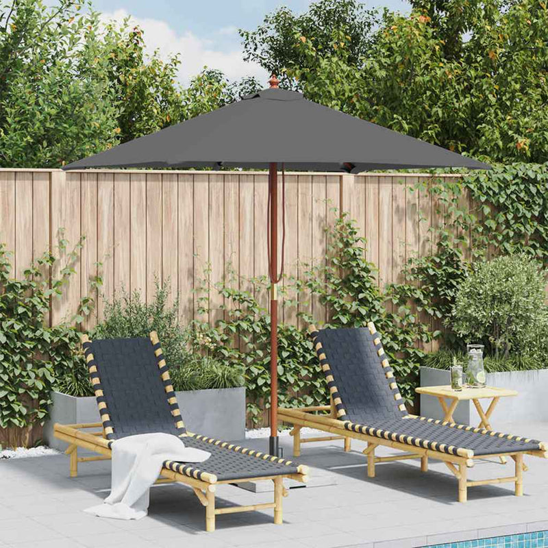 Parasol Vidaxl con poste de madera 150x200 cm antracita