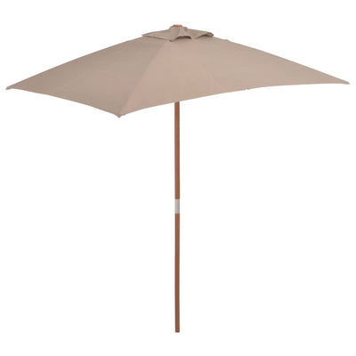 Vidaxl Parasol con polo in legno 150x200 cm taupe