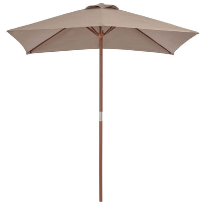 Vidaxl Parasol con polo in legno 150x200 cm taupe