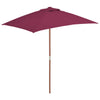 Parasol Vidaxl con poste de madera 150x200 cm Burdeos rojo