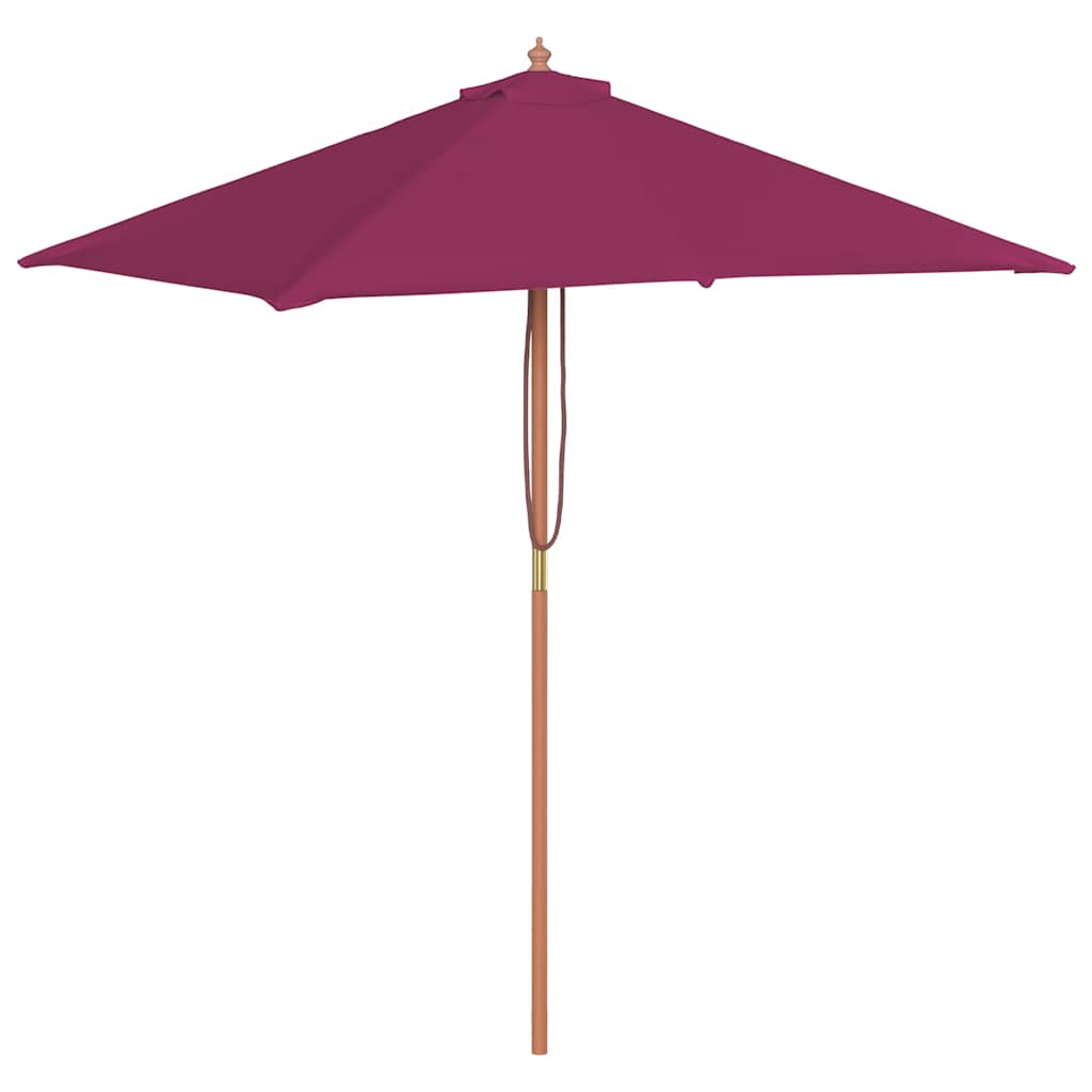 Parasol Vidaxl con poste de madera 150x200 cm Burdeos rojo