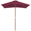 Parasol Vidaxl con poste de madera 150x200 cm Burdeos rojo