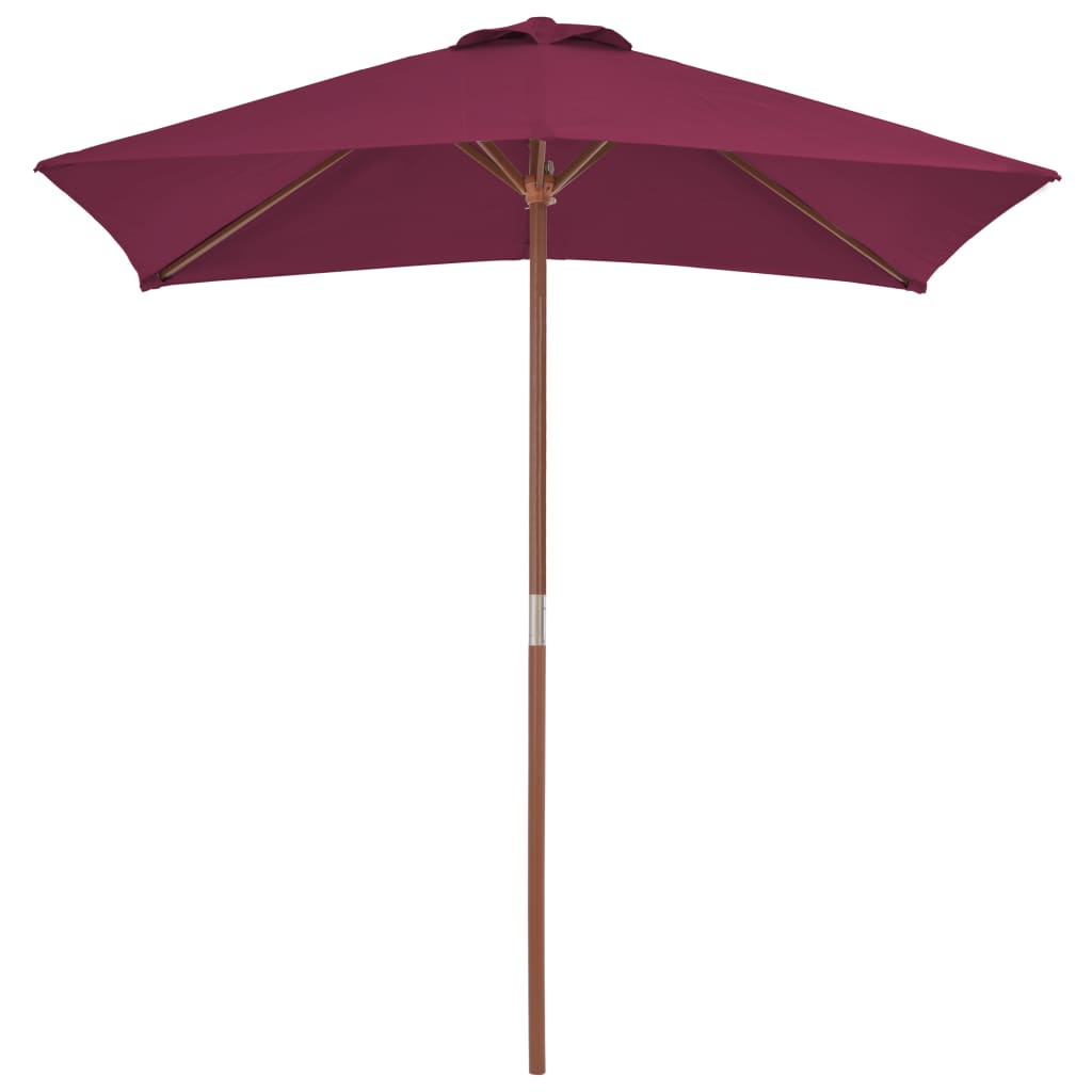 Parasol Vidaxl con poste de madera 150x200 cm Burdeos rojo