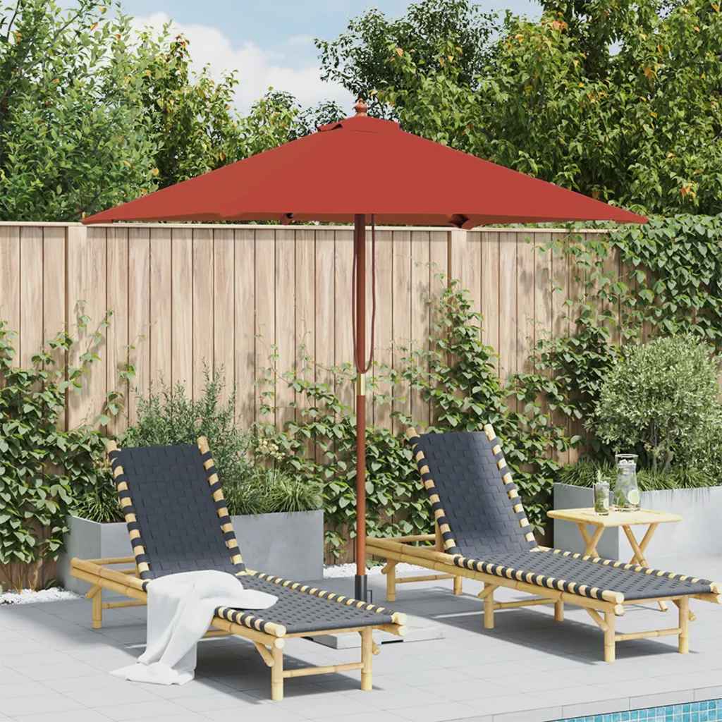 Vidaxl Parasol with wooden pole 150x200 cm terracotta -colored